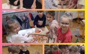 Przedszkolaki z Baśniowej Krainy podczas zajęć poszerzających wiedzę na temat pizzy, przygotowania pizzy i degustacji pizzy (4)