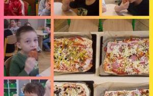 Przedszkolaki z Baśniowej Krainy podczas zajęć poszerzających wiedzę na temat pizzy, przygotowania pizzy i degustacji pizzy (5)
