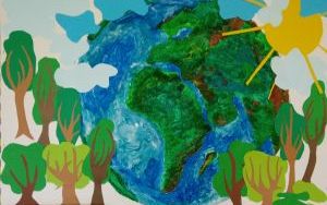 Dzieci podczas zajęć związanych z obchodami Dnia Ziemi oraz prace plastyczne wykonane przez przedszkolaków (4)