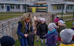 Dzieci pomagają  w sadzeniu krzewów porzeczek w ogrodzie przedszkolnym (3)